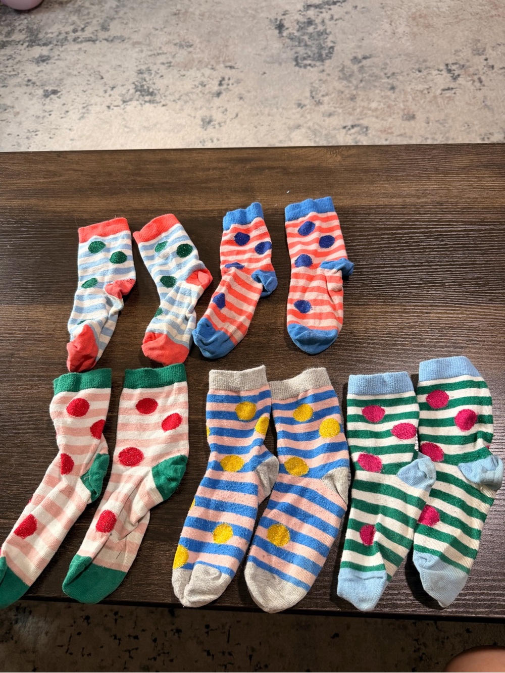 Mini Boden Colorful Striped Polka Dot Socks
